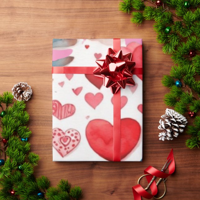 Presente Papel de enrolamento de dias de os namorados verme (Presente de Natal)