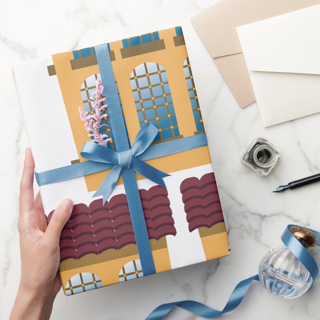 Presente Papel de enrolamento de duas casas de história (Criador carregado)