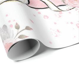 Presente Papel de enrolamento de elefante-brilho rosa