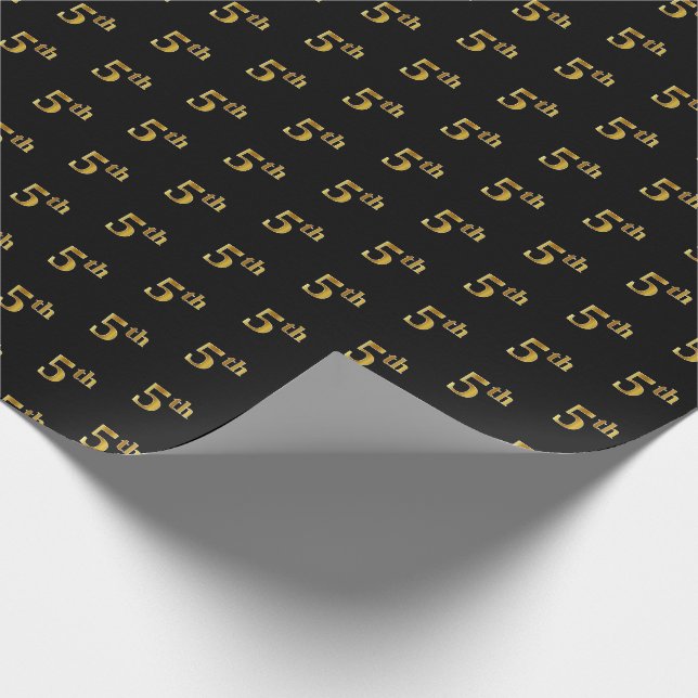 Presente Papel de enrolamento de eventos Dourado, preto (qu (Ponta)