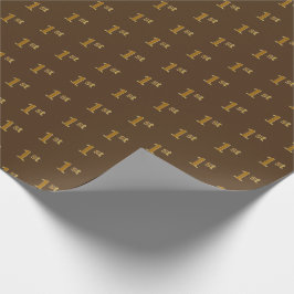 Presente Papel de enrolamento de eventos marrom, faux Doura
