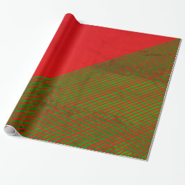 Presente Papel de enrolamento de faixa vermelha e verde
