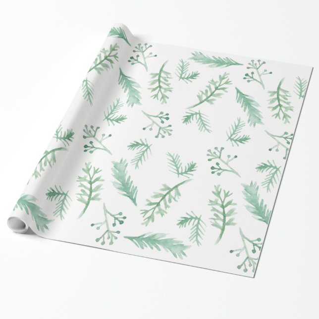 Presente Papel de enrolamento de feriado Evergreen da Water (Desenrolado)