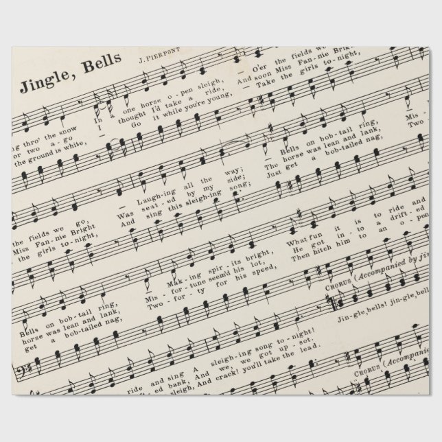 Presente Papel de enrolamento de férias da Jingle Bells, 18 (Aberto)