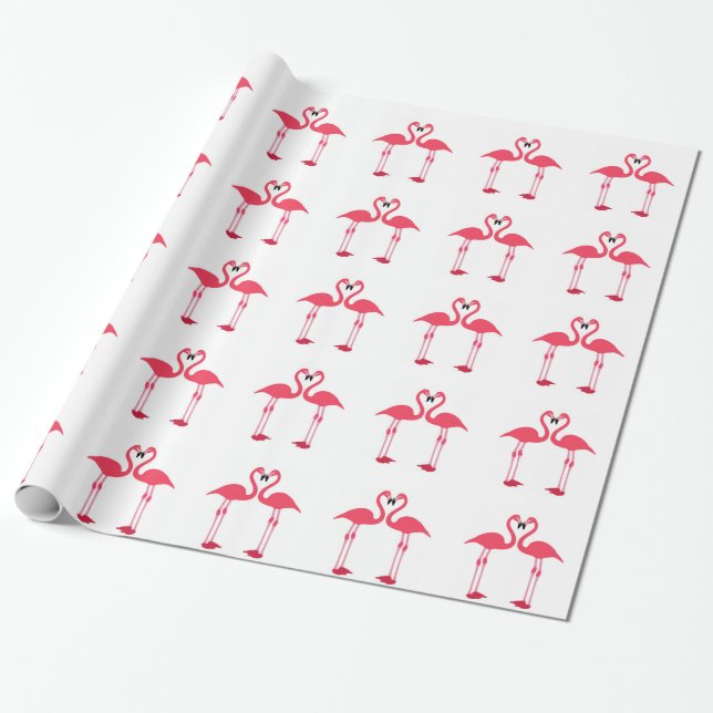 Presente Papel de enrolamento de Flamingos rosa (Desenrolado)