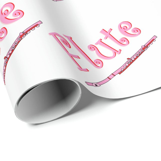 Presente Papel de enrolamento de flauta rosa (Ponta do rolo)