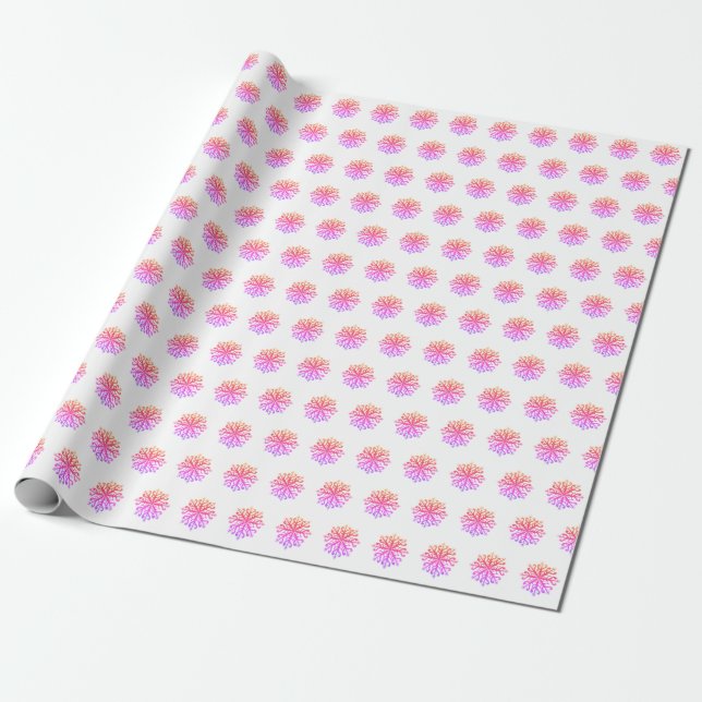 Presente Papel de enrolamento de flocos de neve rosa (Desenrolado)