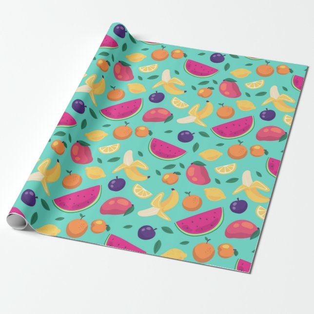 Presente Papel de enrolamento de Frutas tropical (Desenrolado)