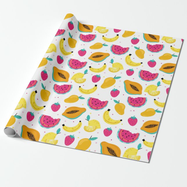 Presente Papel de enrolamento de Frutas tropical (Desenrolado)