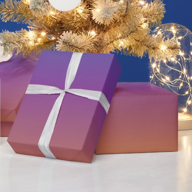 Presente Papel de enrolamento de gradiente azul, roxo e lar (Feriados)