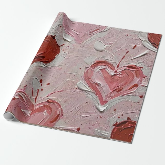 Presente Papel de enrolamento de Impressão de coração de di (Desenrolado)