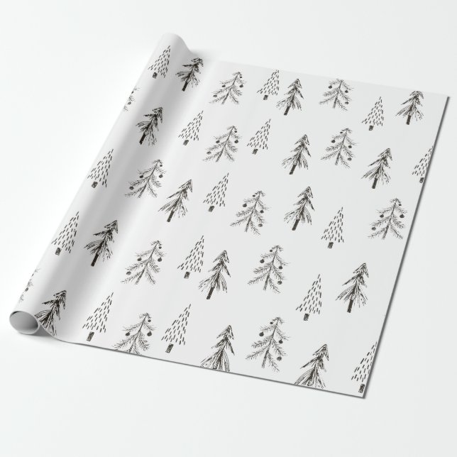Presente Papel de enrolamento de inverno em árvores de made (Desenrolado)