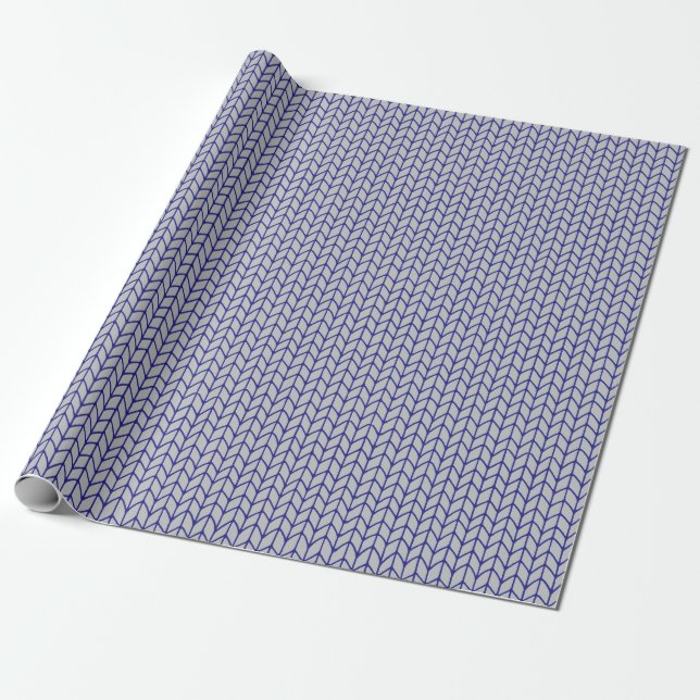 Presente Papel de enrolamento de KNIT de CINZAS AZUIS (Desenrolado)