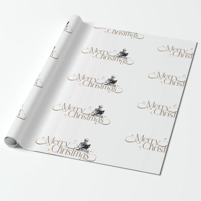 Presente Papel de enrolamento de livros de esqueleto de nat (Desenrolado)