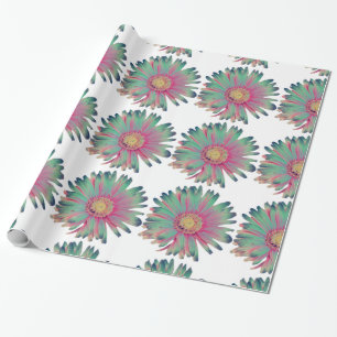 Presente Papel de enrolamento de margaridas multicolores do