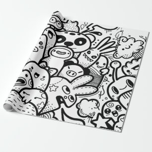 Presente Papel de enrolamento de monstros FELIZ