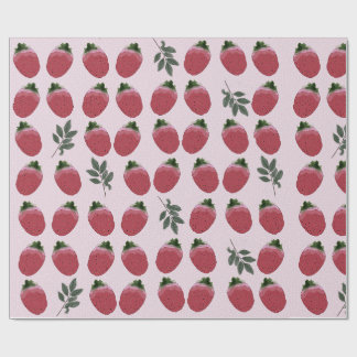 Presente Papel de enrolamento de morango com aquarela elega