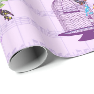 Presente Papel de enrolamento de música para aves roxas e f