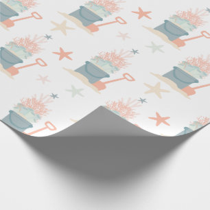Presente Papel de enrolamento de Natal costeiro à beira do