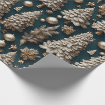 Papel de enrolamento de Natal de luxo ouro