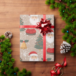 Presente Papel de enrolamento de Natal de papais noeis