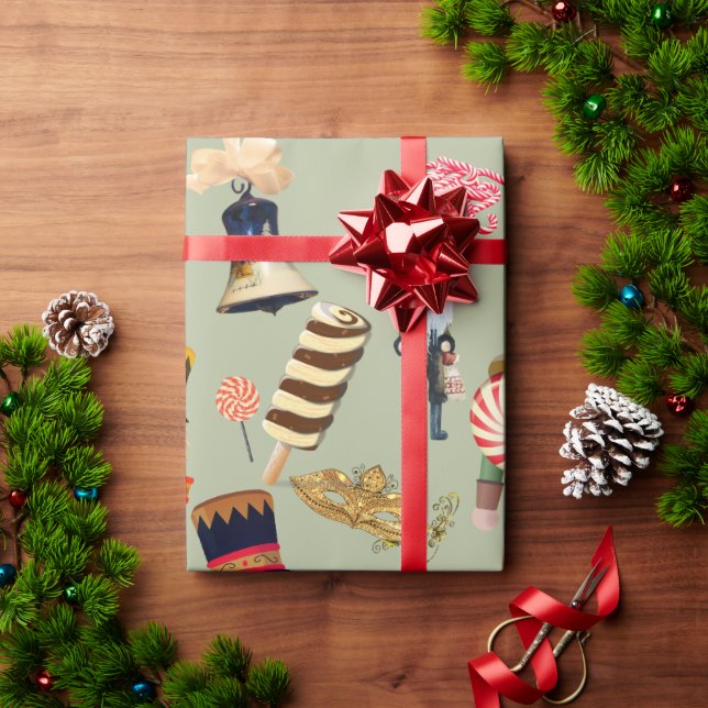 Presente Papel de enrolamento de natal do docinho Nutcracke (Presente de Natal)
