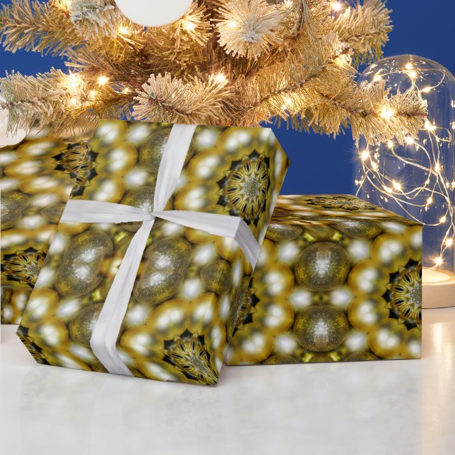 Presente Papel de enrolamento de Natal Dourado e prateado (Feriados)