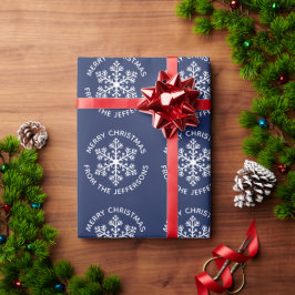Presente Papel de enrolamento de Natal em Floco de Neve mar