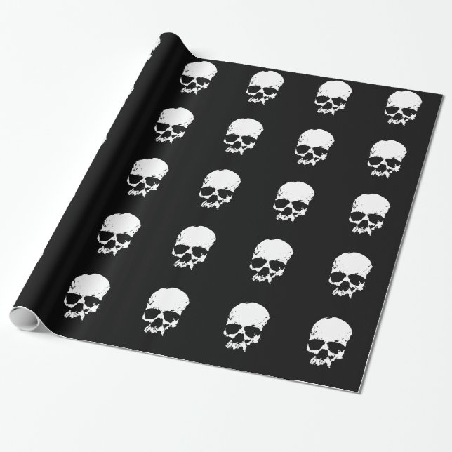 Presente Papel de enrolamento de Natal em preto e branco (Desenrolado)