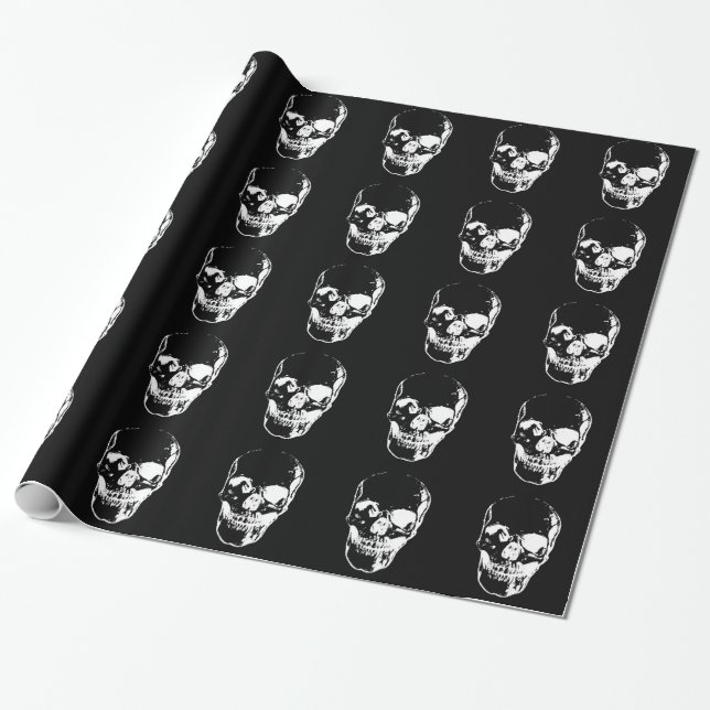 Presente Papel de enrolamento de Natal em preto e branco (Desenrolado)