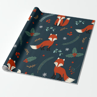Presente Papel de enrolamento de Natal (Tema da Raposa Verm