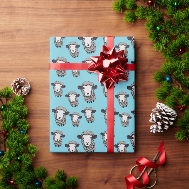 Presente Papel de enrolamento de ovelha (Presente de Natal)