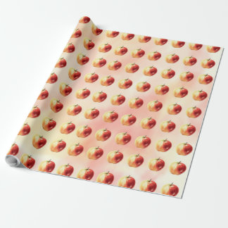 Presente Papel de enrolamento de padrão de maçã em aquarela