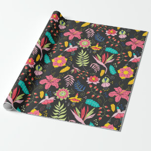 Presente Papel de enrolamento de padrão floral