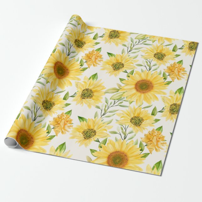Presente Papel de enrolamento de padrão floral (Desenrolado)