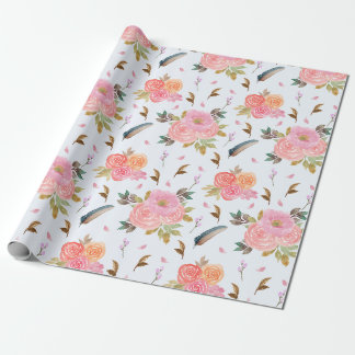 Presente Papel de enrolamento de padrão floral