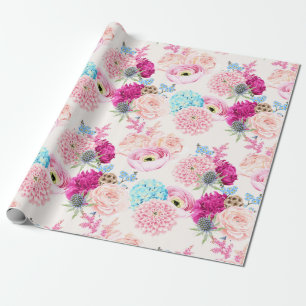 Presente Papel de enrolamento de padrão floral
