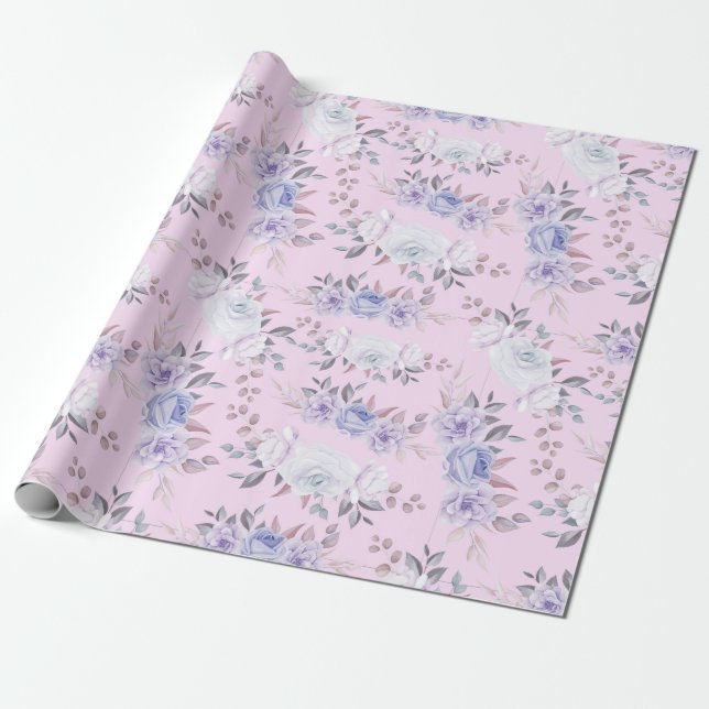 Presente Papel de enrolamento de padrão floral (Desenrolado)