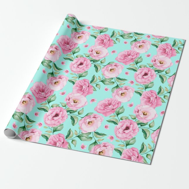 Presente Papel de enrolamento de padrão floral (Desenrolado)