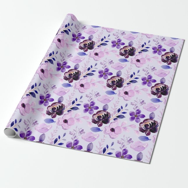 Presente Papel de enrolamento de padrão floral (Desenrolado)