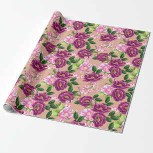 Presente Papel de enrolamento de padrão floral