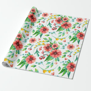 Presente Papel de enrolamento de padrão floral