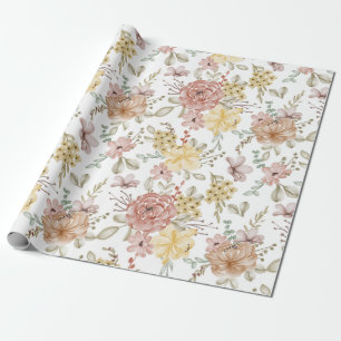 Presente Papel de enrolamento de padrão floral