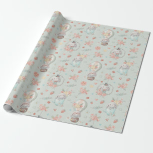 Presente Papel de enrolamento de padrões de coelhos bonitos