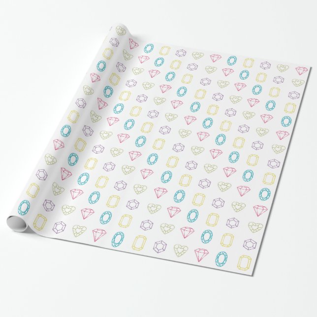 Presente Papel de enrolamento de padrões de diamantes color (Desenrolado)