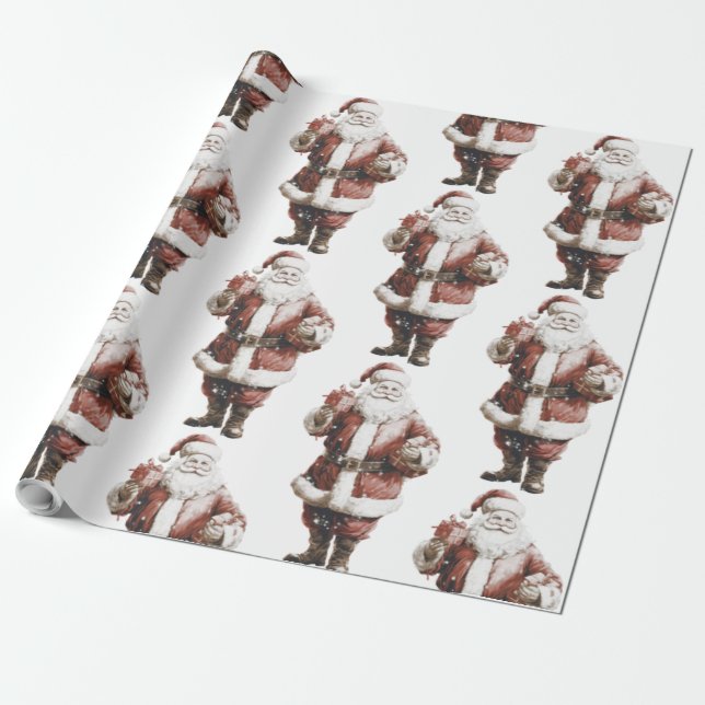 Presente Papel de enrolamento de papais noeis (Desenrolado)