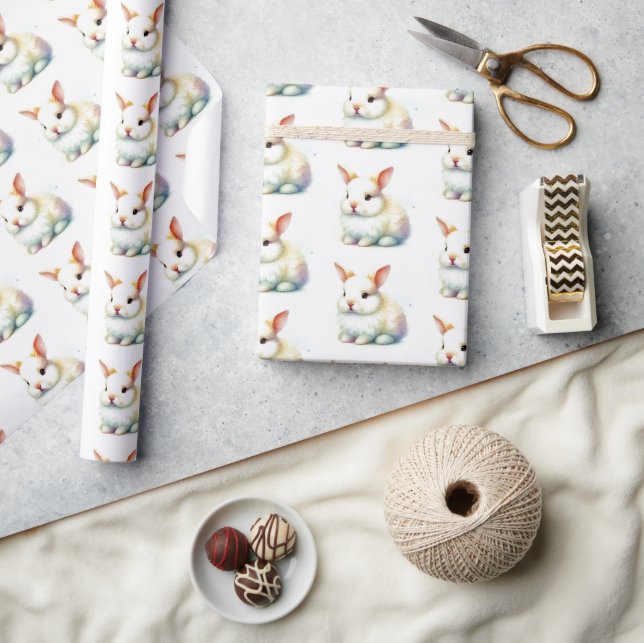 Presente Papel de enrolamento de Páscoas de coelho com aqua (Artesanato)