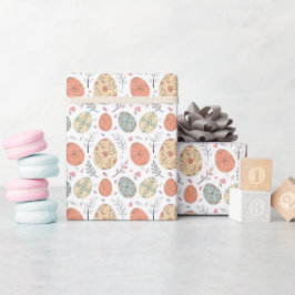 Presente Papel de enrolamento de Páscoas de Pastel - Branco