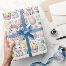 Papel de enrolamento de Páscoas de Pastel - Coelhi