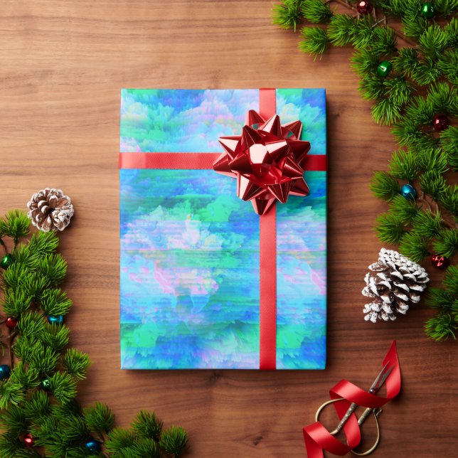 Presente Papel de enrolamento de Pastel Cloudy Blues (Presente de Natal)
